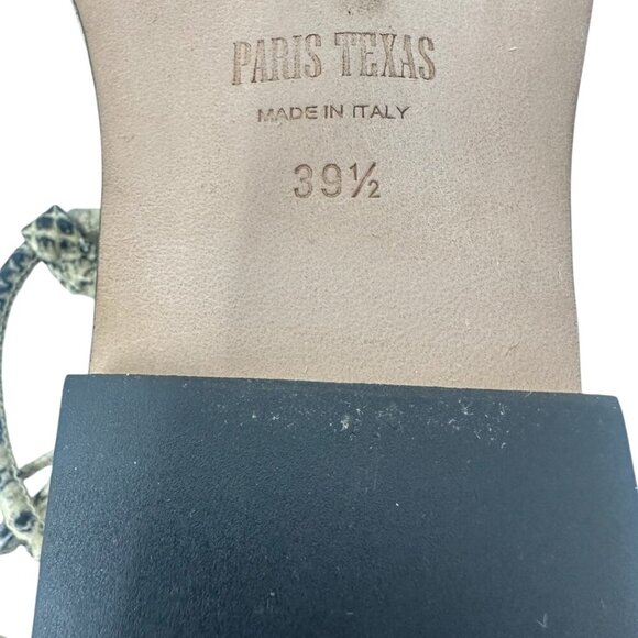 Paris Texas Jacky Python Printed Leather Thong Ankle Strap Flat Sandals Size 9.5 - Picture 10 of 13